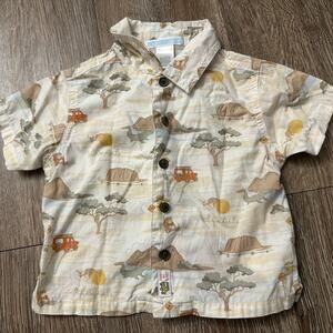 Janie & Jack Baby Boy 3-6M Australian Outback Safari Button-Down Shirt | EUC